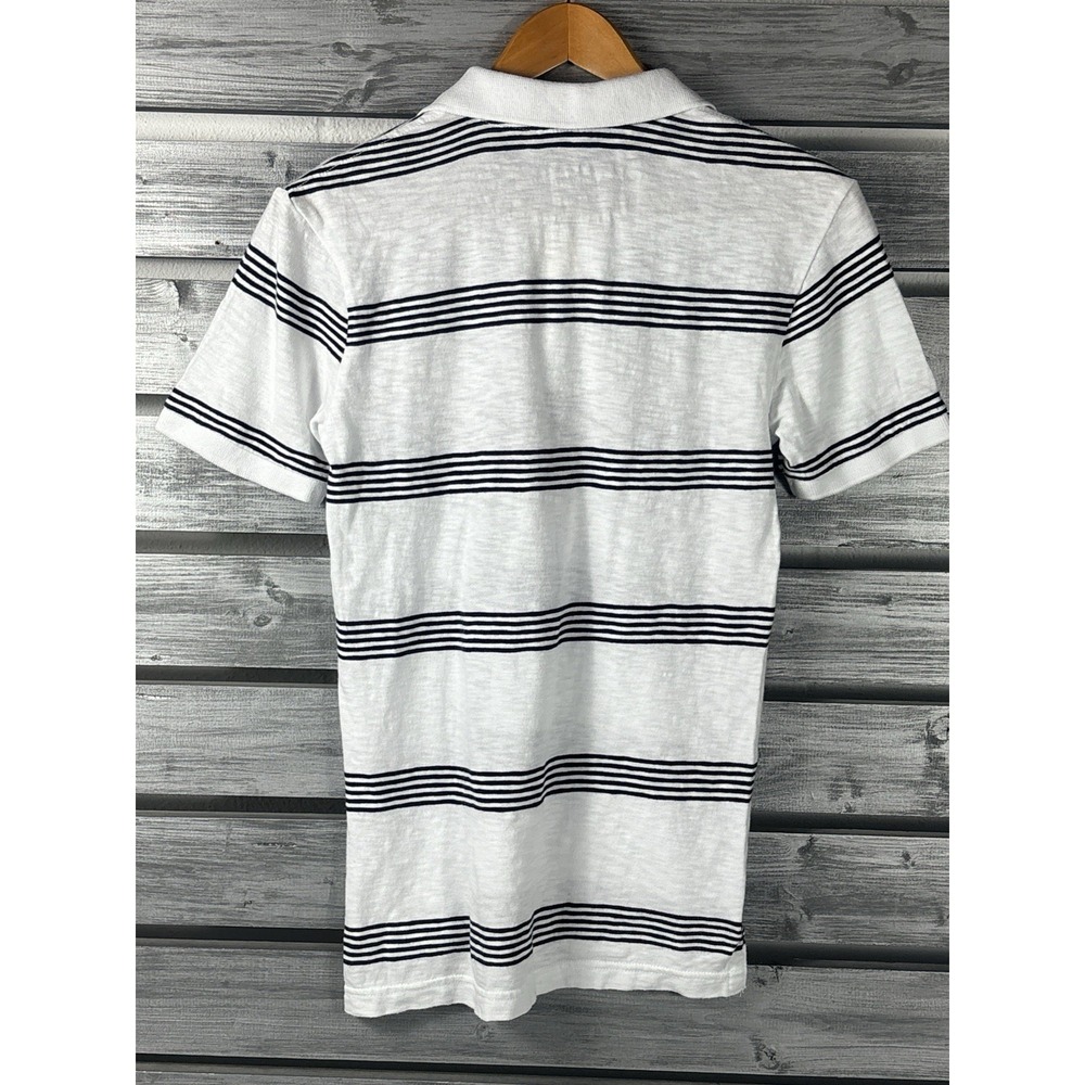 Vintage Aeropostale Polo Shirt Mens XS White Striped Short Sleeve  NEW - Picture 3 of 6